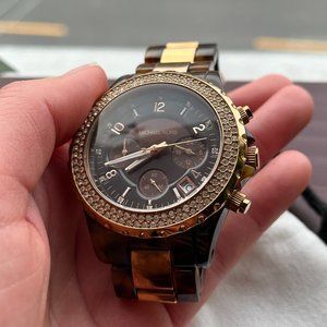 Michael Kors Women's Rose Gold & Tortoiseshell Watch (New Battery) (MK 5416)